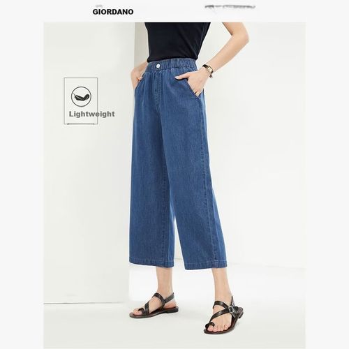 Jeans Giordano pierna ancha algodón azul medio