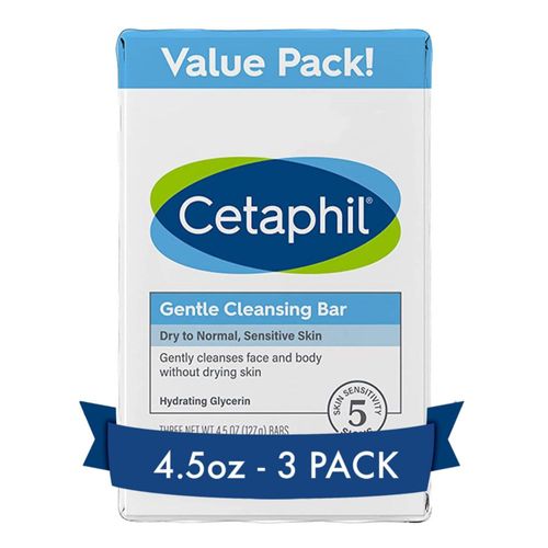 Barra limpiadora Cetaphil Gentle 133 ml (paquete de 3) para piel seca