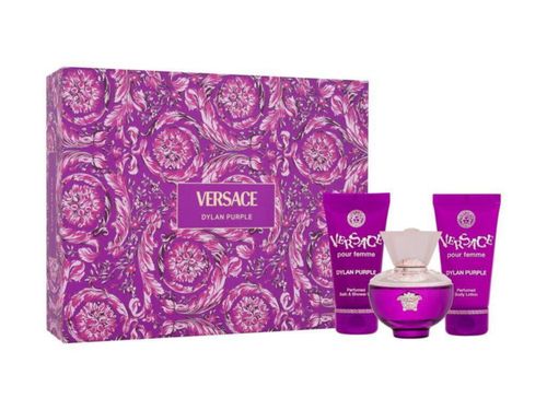 Set de regalo Perfume Versace Dylan Purple para mujer 50 ml 3 piezas