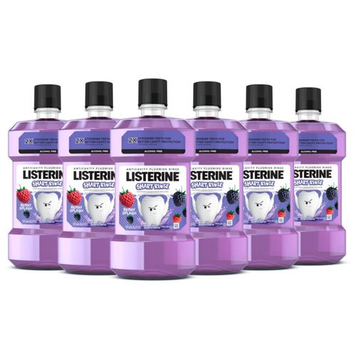 Enjuague bucal Listerine Smart Rinse Kids 500 ml (paquete de 6) sin alcohol