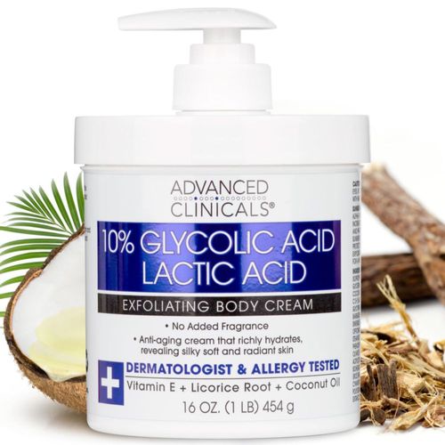 Loción corporal Advanced Clinicals 10% de ácido glicólico+ácido láctico