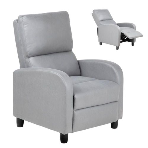Sillon reclinable reposet sofa individual tela moderno sala gris