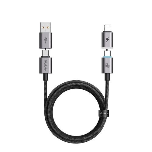 Cable de Carga 4 en 1 Mcdodo Magnético USB-C, USB-A y Lightning 1.2m