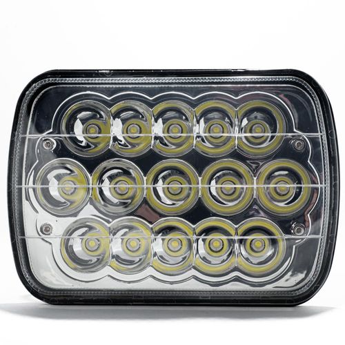 Faro LED Rectangular IRON LED 7x5" H4 Alta y Baja 45W 12v/24v Luz Blanca Fácil Instalación Auxiliar Ideal para Trailer, Auto, Camioneta, 4x4, Camión