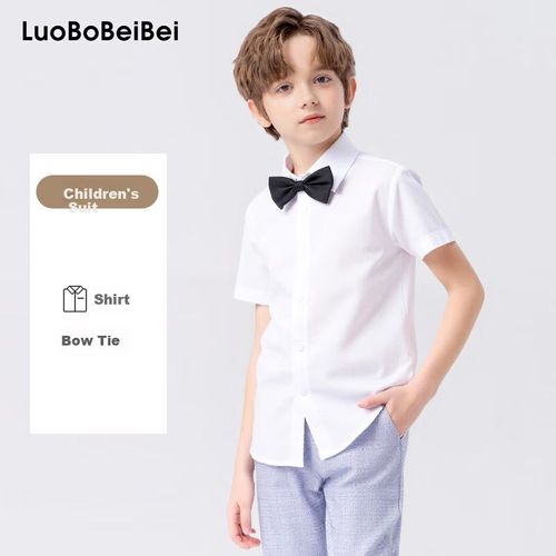 Playera Luobobeibei Blanca Para Niño