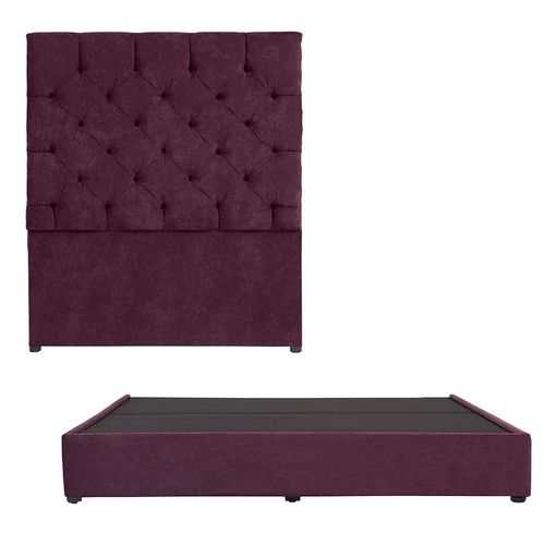 Cabecera King Size Dicasa Capri + Base Cama Morado CDZ