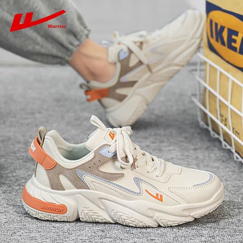 Tenis Warrior Casual De Cuero Beige Para Hombre