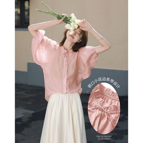 Playera Mt E Escote En V Volantes Para M