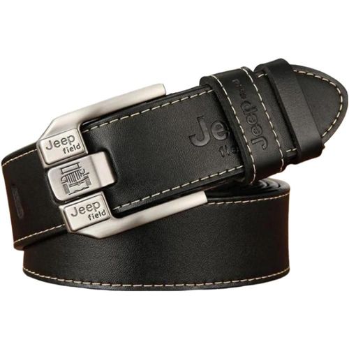Correas de cueros moderno MXTBQ-003 BeltPoshBlack Cinchos Cuero y Detalle Metálico