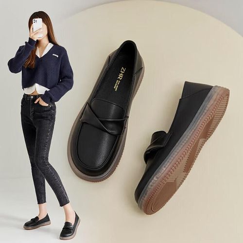 Mocasines Zhr Leg/Nt Negro Para Mujer