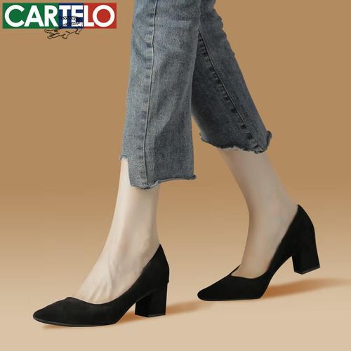 Zapatos Cartelo Kcc-Rm-83 Tacón Grueso 3