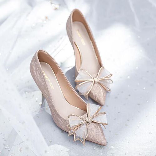 Tacones Zhr Y716 Champán Para Mujer