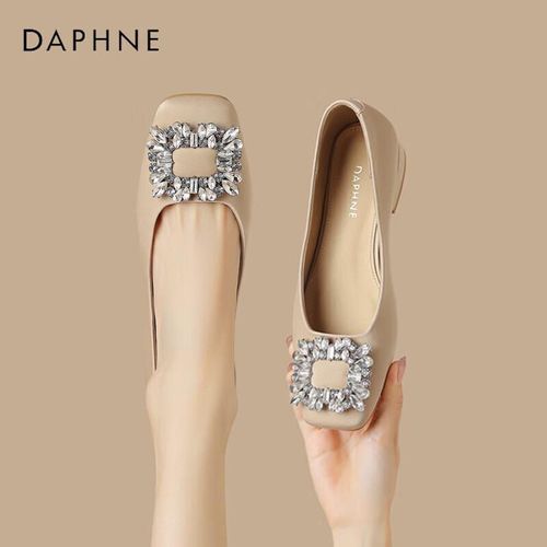 Zapatos Daphne Punta Cuadrada Tacón Bajo