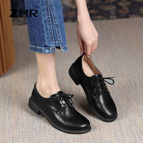 Tenis Zhr Ay127 Cuero Negro Para Mujer