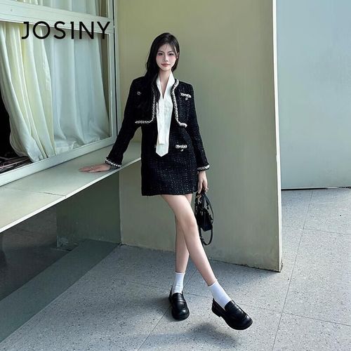 Mocasines Josiny Tacón Medio Negro Para