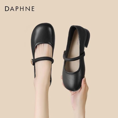 Zapatos Daphne Mary Jane Piel Negro Para