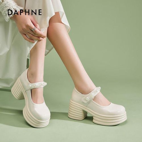 Zapatos Daphne Mary Jane Tacón Alto Beig