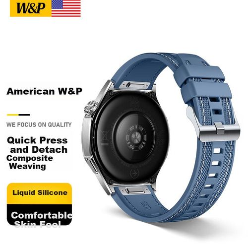 Correa deportiva W&P para Huawei Watch 46/48 mm Nylon y silicona Azul claro