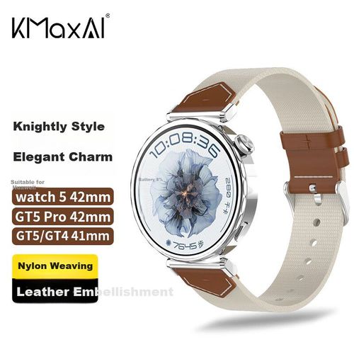 Correa KMaxAI 60 Nylon Cuero Marrón Saddle 41-42 mm