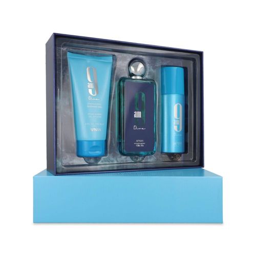 SET AFNAN 9AM DIVE 3 PZS 100ML EDP SPRAY/ DESODORANTE 150ML/ SHOWER GEL 150ML