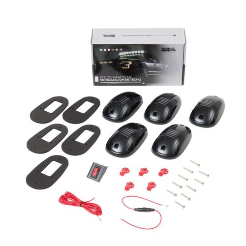 Juego de 5 Luces de Circulación LED IRON LED Estrobo Luz Ámbar para Techo de Camión Trailer Vehículos 12V/24V Universal