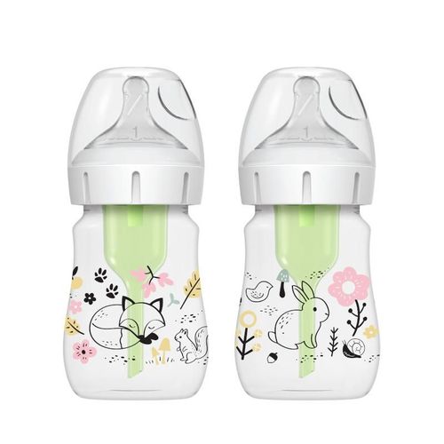 Set 2 Biberones Dr Browns Anti-colic Options Ancho 5 Oz/150ml Bosque