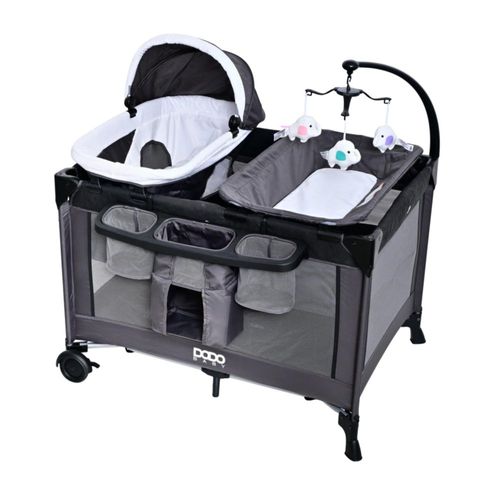 Corral Para Bebé Dodo Baby Stella Con Moisés Y Cambiador Negro