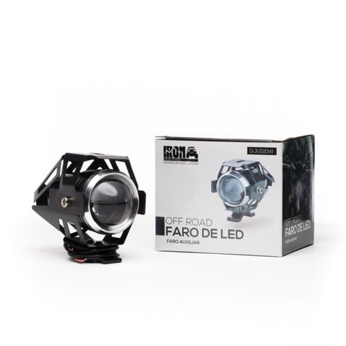 Faro LED Moto U5 IRON LED 12V 10W Luz Blanca Alta Baja y Estrobo Luz Auxiliar Exploradora Para Motocicleta Universal