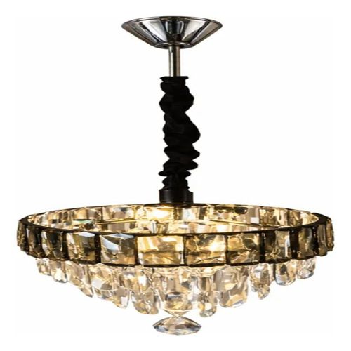 Lámpara Colgante Cityluz De Cristal E14 Para Techo 3 Luces Negro