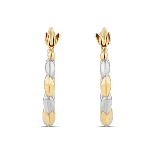 ARRACADAS DE ORO AMARILLO Y BLANCO 10K (10 MM APROX)