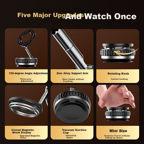 Soporte para Teléfono Stiger Montura Magnética 66mm Aleación Negra