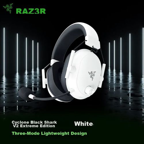 Manos Libres Razer BlackShark V2 HyperSpeed inalámbricos blancos con micrófono