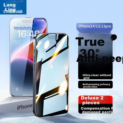 Vidrio templado LANGLING iPhone 14/13/13 Pro Privacidad 30° HD 2 piezas