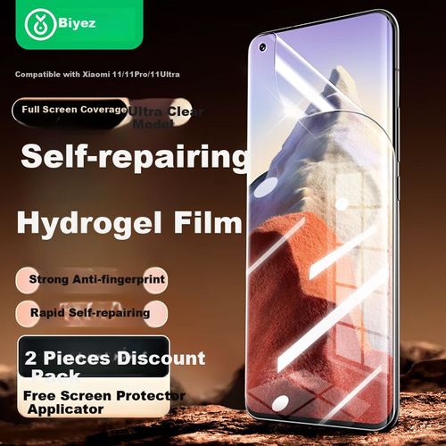 Mica de pantalla BIAZE JM799 para Xiaomi 11/11 Pro/11 Ultra Hidrogel Transparente 2 piezas