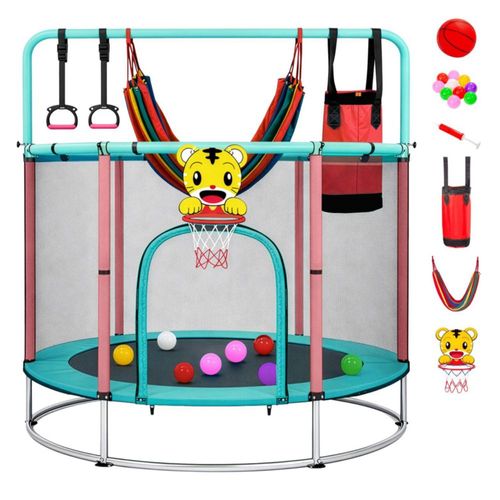 Trampolin Brincolin Little Monkey 142cm Infantil Multijuego Base Reforzada Ideal para Ninos Pequenos Uso Interior Exterior Seguro Resistente Divertido