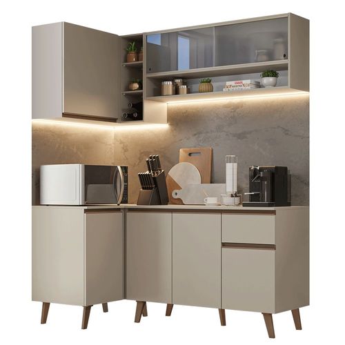 Cocina Integral Completa Modular Madesa Nice 265cm Crema 02