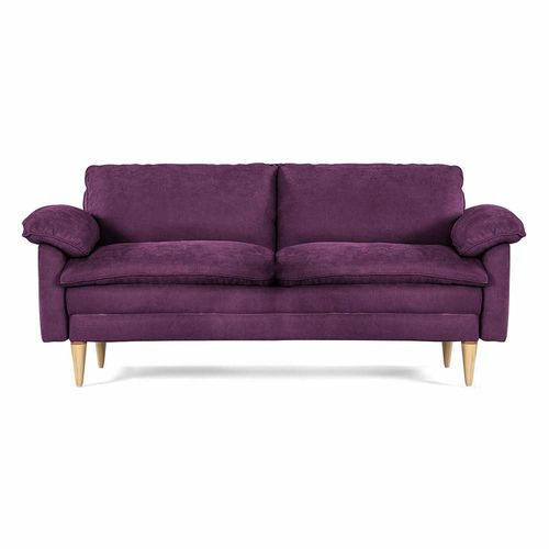 Sofá Cama Makora Milo Con Memory Foam Morado Reclinable 3 Posiciones Recto Respaldo inclinado y Recostado Tela Velvet