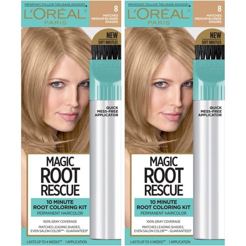 Tinte de pelo L'Oréal Paris Root Rescue Medium Blonde 8 paquete de 2