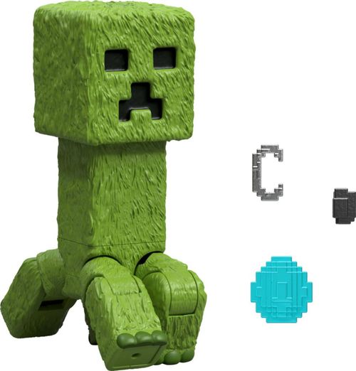 Set de figuras de acción Mattel Minecraft Creeper de 10 cm con acceso.