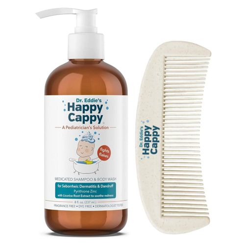Champú y gel de baño Happy Cappy Cradle Cap con peine 240 ml
