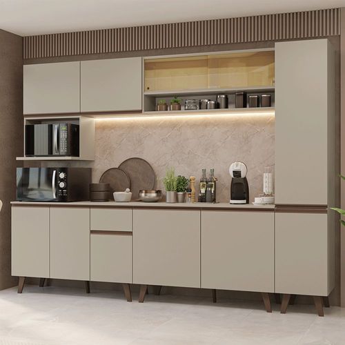 Cocina Integral Completa Modular Madesa Nice 280cm Crema 04