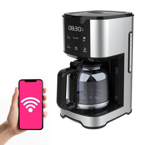 Cafetera wifi inteligente smart digital 12 tazas pink garlic