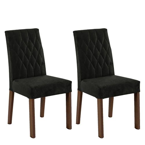 Kit 2 Sillas para Comedor Oxford 4256 Madesa Color Negro