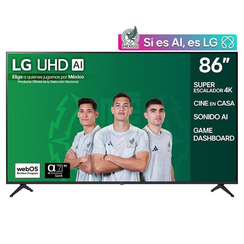 Pantalla 86 pulgadas LG UHD AI UA75 4K SMART TV 2025 86UA7500PSA
