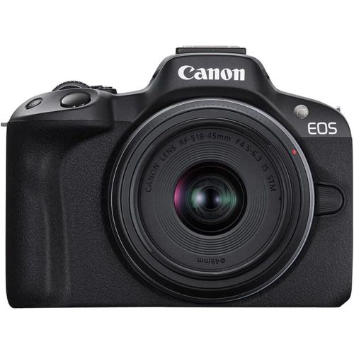 Canon EOS R50 Cámara Mirrorless 24.2MP 4K Negra + Lente RF-S 18-45mm Kit
