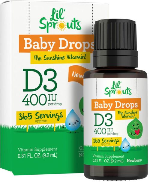 Suplemento Carlyle Lil' Sprouts D3 Baby Drops 92 ml 400 UI