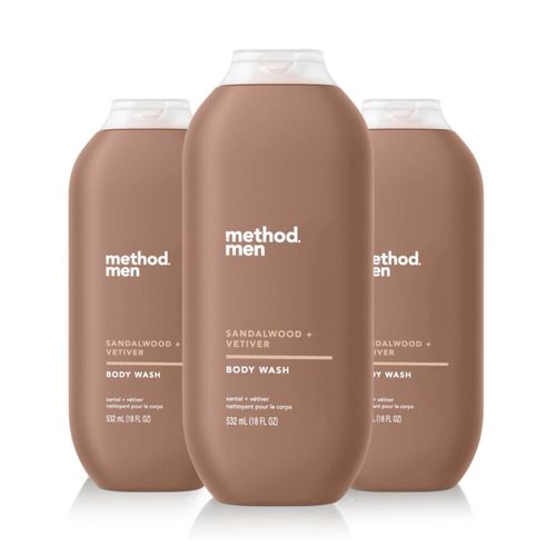 Body Wash Method para hombre sándalo y vetiver 540 ml (paquete de 3)