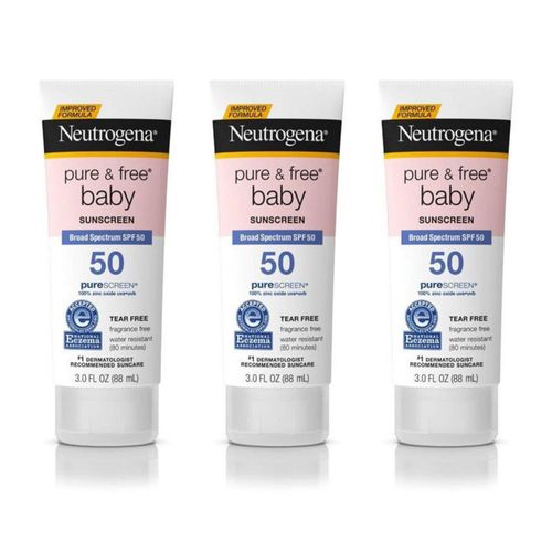Loción de protección solar Neutrogena Pure & Free Baby SPF 50 90 ml paquete de 3