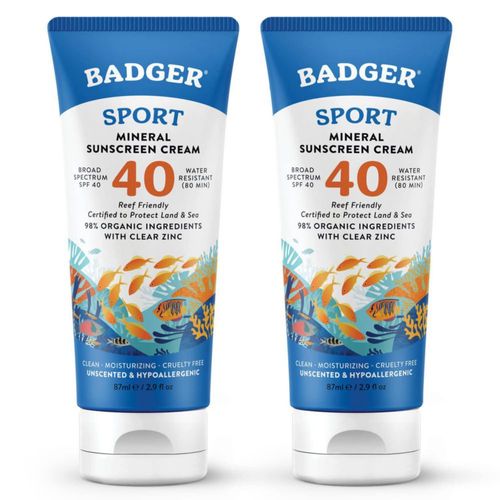 Protector solar Badger Reef Safe SPF 40 Sport 85 ml (paquete de 2)