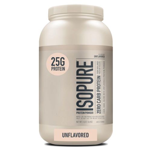 Proteína en polvo Isopure sin sabor 25 g aislado de suero 3 libras